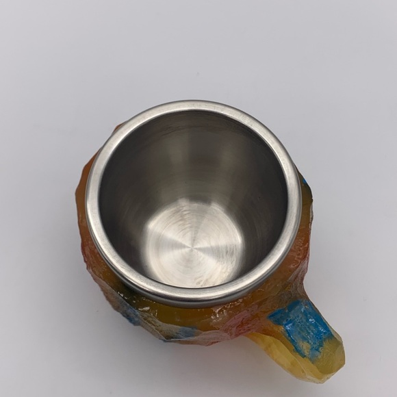 Mineral Crystal Flint Stones Style Stainless Steel Colorful 6 Oz Coffee Mug - Picture 6 of 7